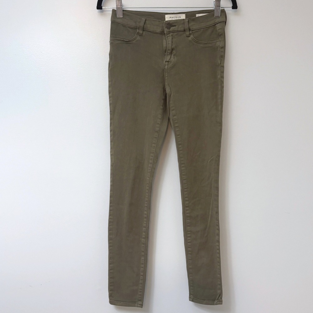 PacSun Olive Green Jegging Pants Women's Size 24 Cotton Blend Skinny